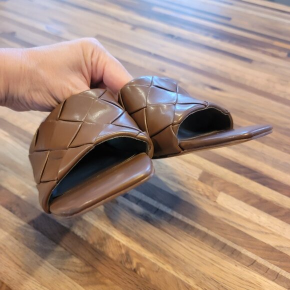 Inc Concepts Chestnut LIAH Braided Square Toe Heeled Slide - Picture 13 of 13